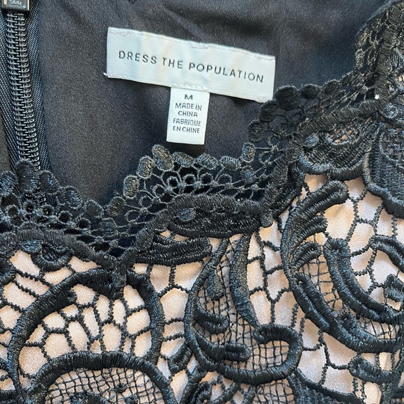 Dress the Population Cardea Lace Overlay Dress - Black - Size M - Wedding Guest - Picture 8 of 9